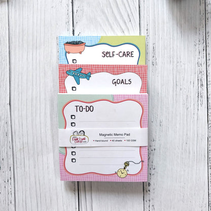 'Let's track!' - Magnetic Memo Pad - Pack of 3