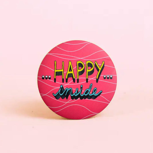 HAPPY Inside! - Badge+Magnet