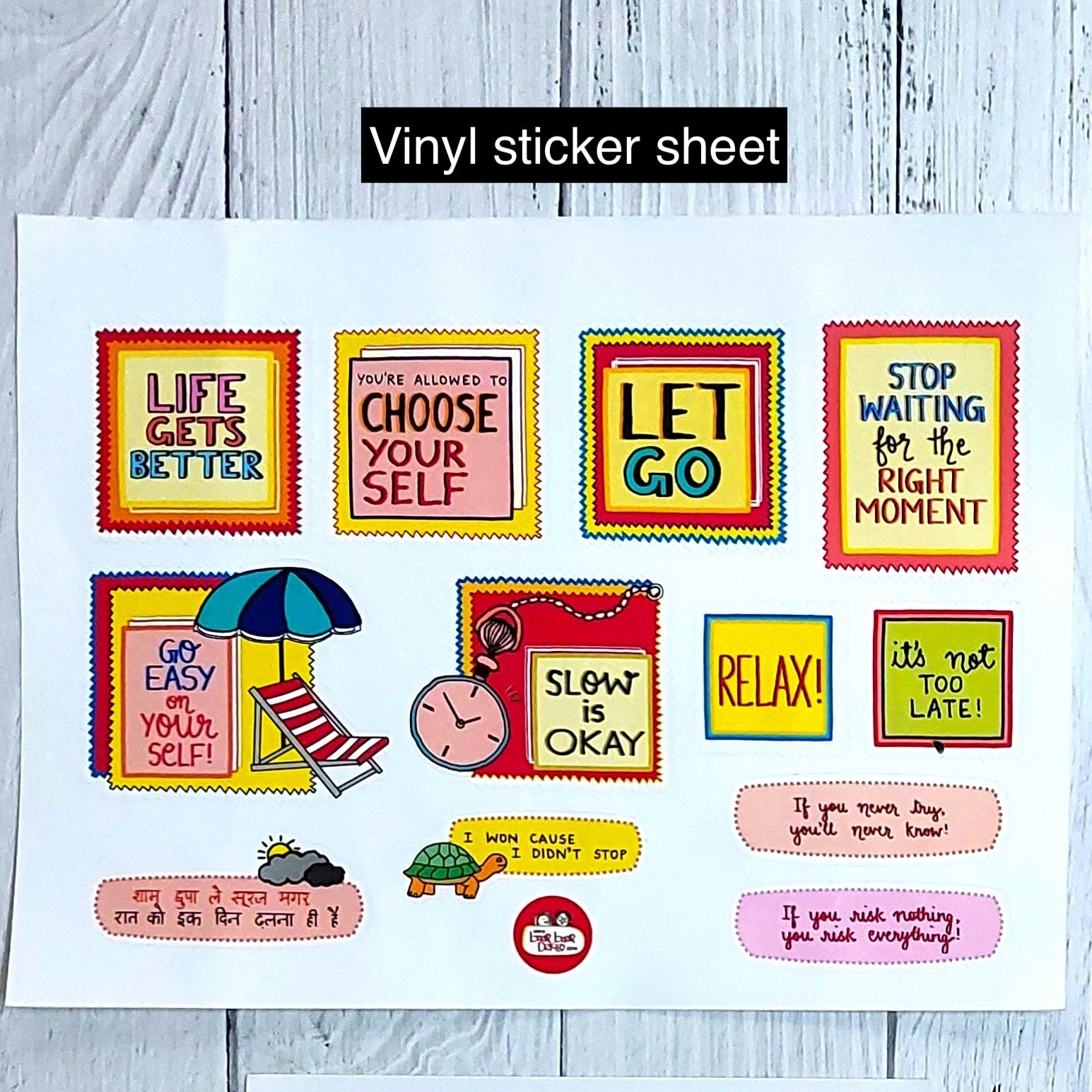 Vinyl sticker sheet